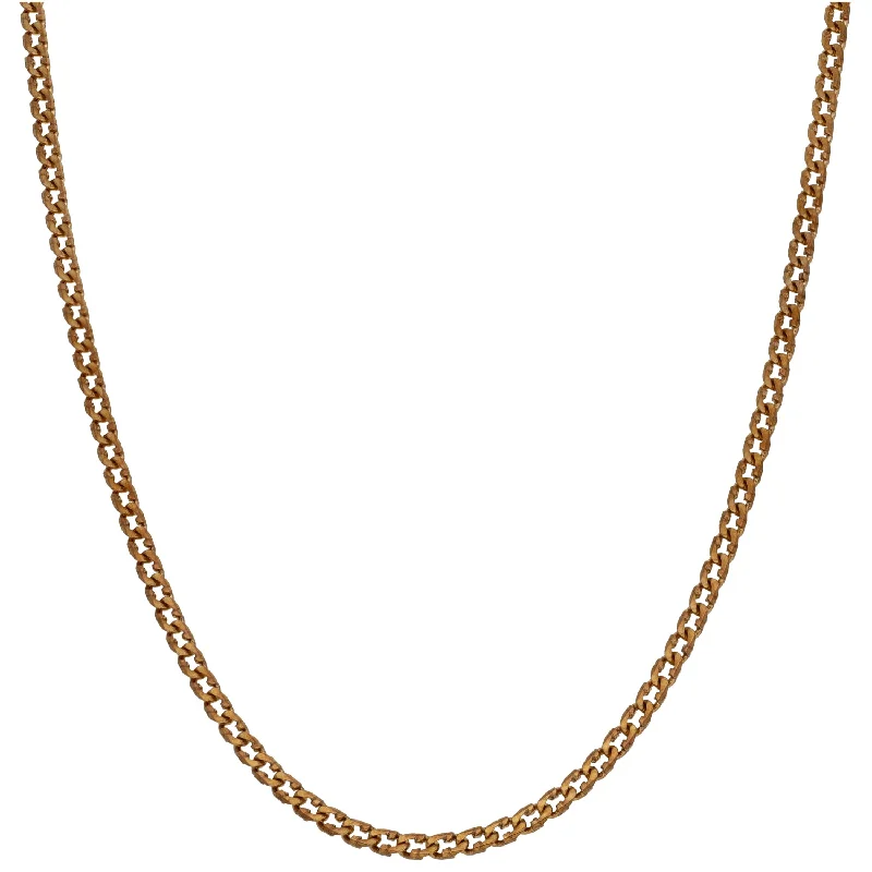 Women’s sapphire drop necklaces-9ct Gold Curb Chain 30"