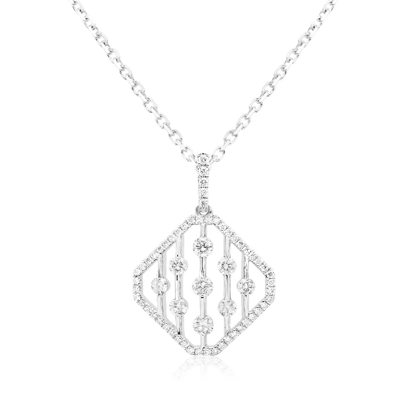 Women’s art deco necklaces-Floating Diamond Pendant