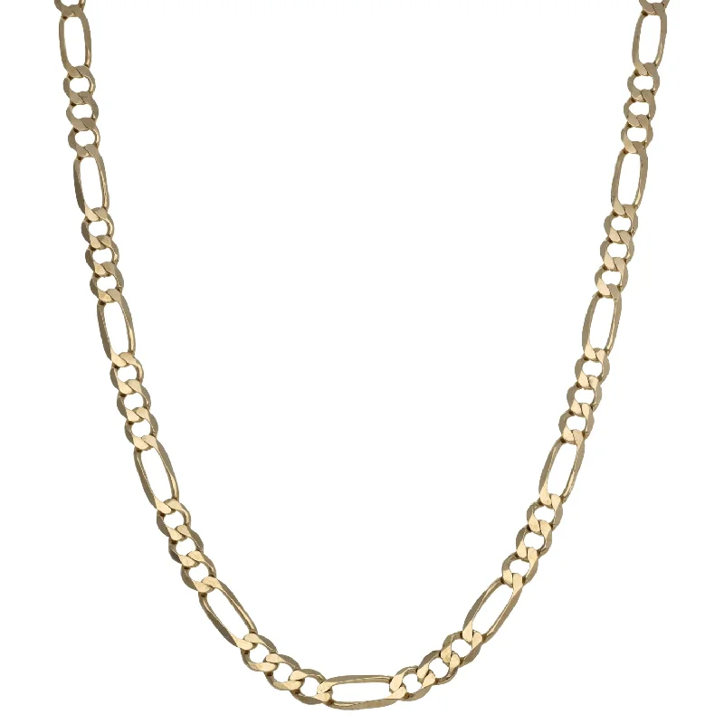 Women’s layered pendant necklaces-9ct Gold Figaro Chain 24"