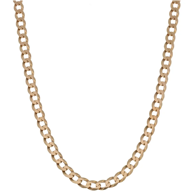 Women’s handmade necklaces-9ct Rose Gold Curb Chain 20"