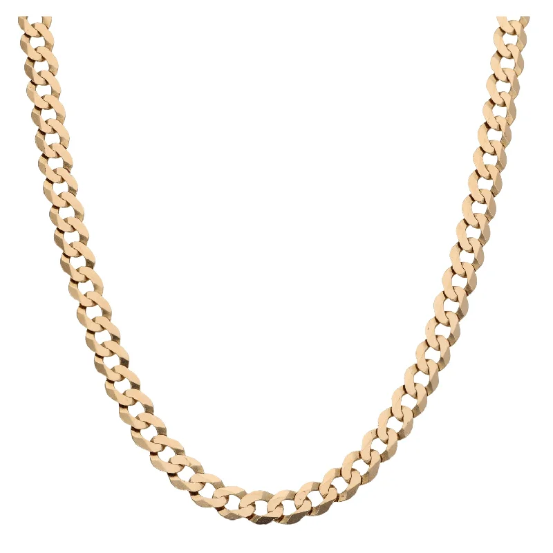 Women’s dainty necklaces-9ct Gold Curb Chain 18"