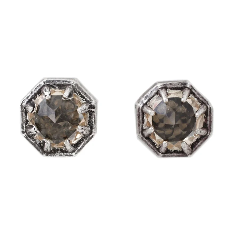 Women’s birthstone earrings-Champagne Quartz Studs