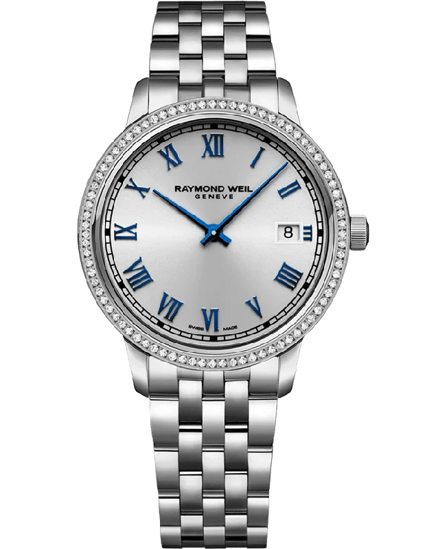 Women’s modern solitaire engagement rings-Raymond Weil Toccata Ladies 80 Diamond Quartz Watch 5385-STS-00653