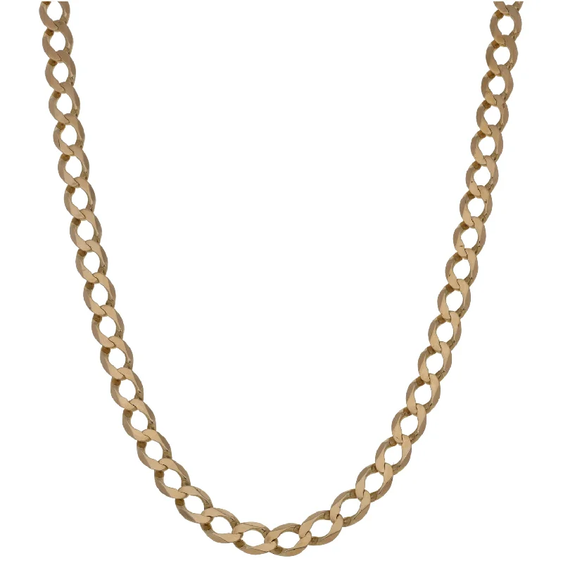 Women’s diamond necklaces with pendants-9ct Gold Curb Chain 24"