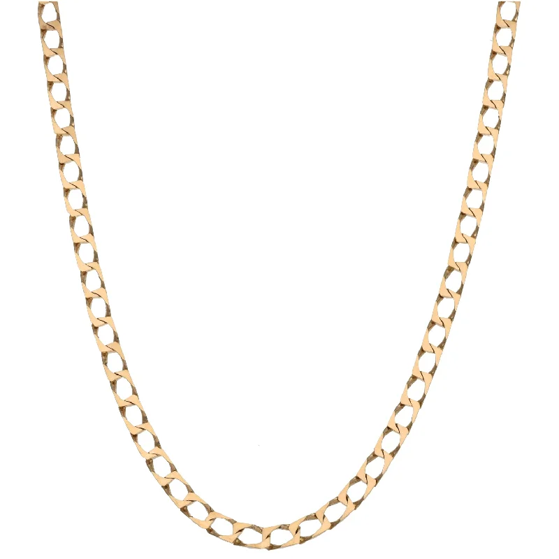 Women’s cubic zirconia necklaces-9ct Gold Curb Chain 20"