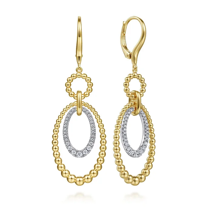 Women’s flower drop earrings-Bujukan Diamond Drop Earrings