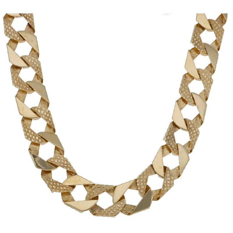 Women’s choker necklaces-9ct Gold Curb Chain 20"