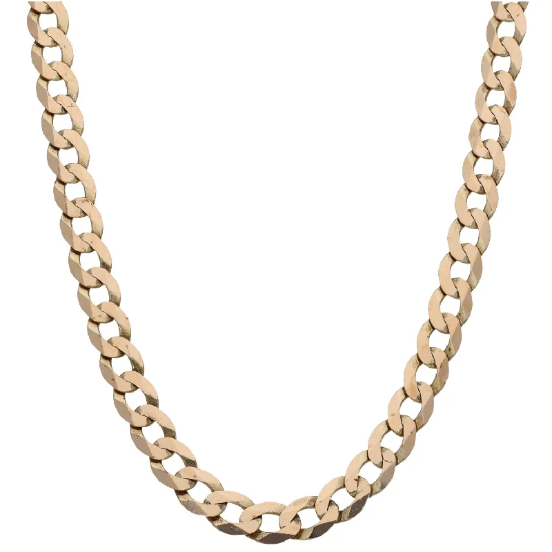 Women’s anniversary necklaces-9ct Gold Curb Chain 22"