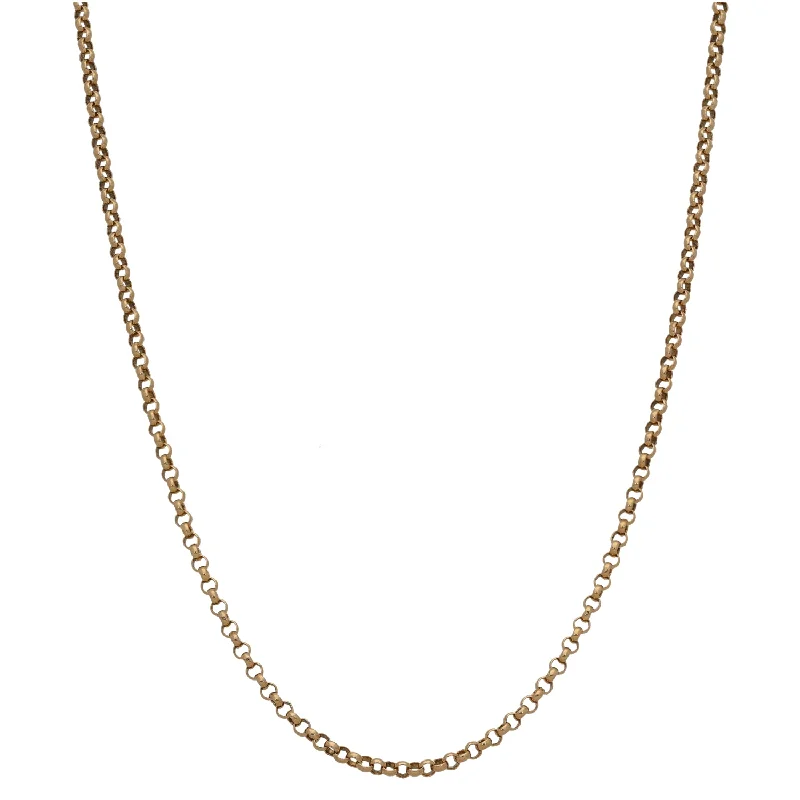 Women’s diamond pendant necklaces-9ct Gold Belcher Chain 18"