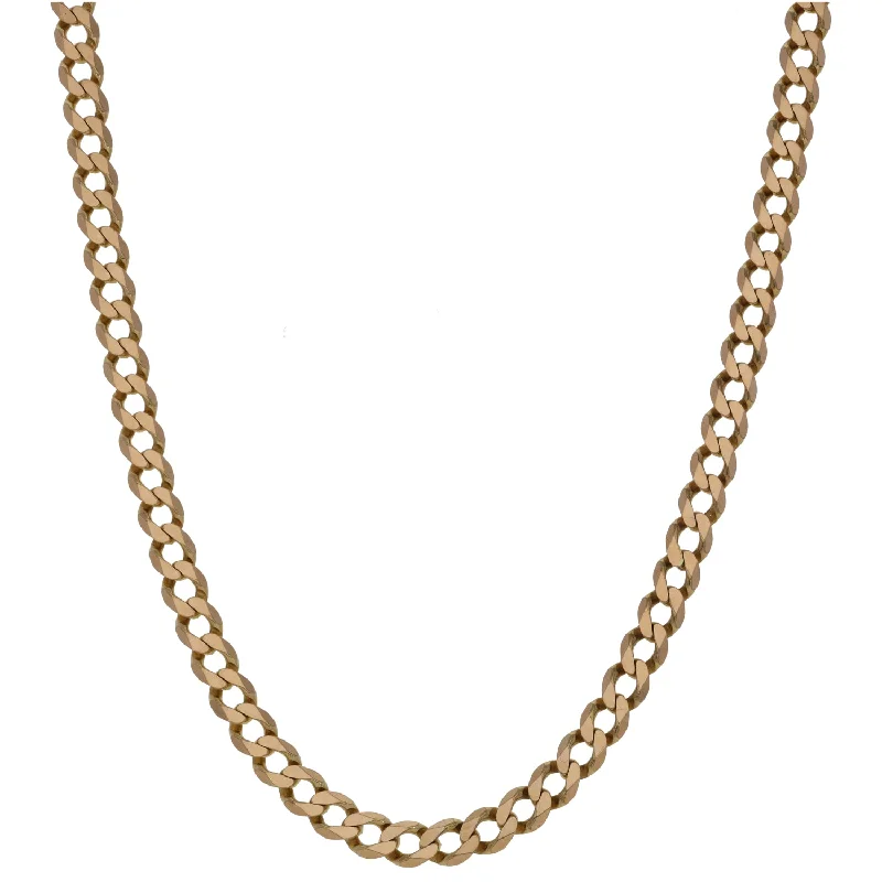 Women’s charm necklaces-9ct Gold Curb Chain 24"