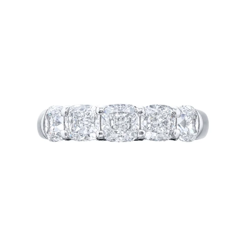 Women’s diamond-studded engagement rings-Cushion-cut 5-Stone Diamond Band