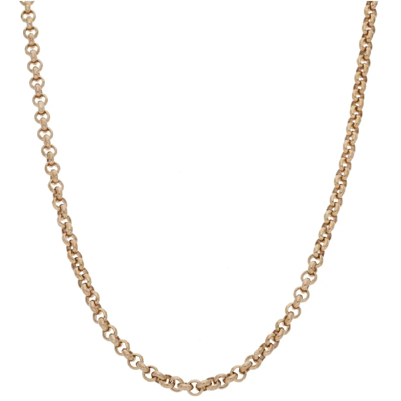 Women’s dainty gold necklaces-9ct Gold Belcher Chain 18"