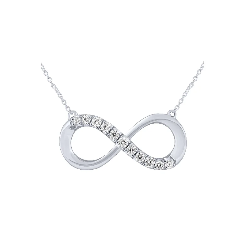 Women’s statement choker necklaces-14K 0.25Ct Diamond Infinity Pendant