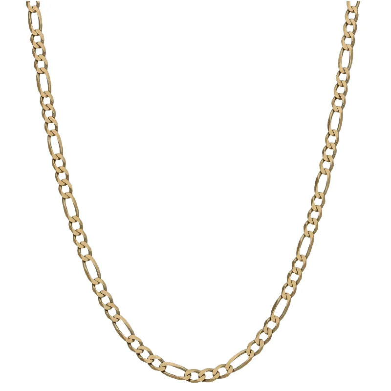 Women’s name necklaces-9ct Gold Figaro Chain 18"