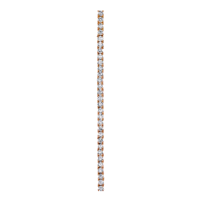 Women’s elegant diamond earrings-Tennis Earring - White Diamond / 14k Rose Gold