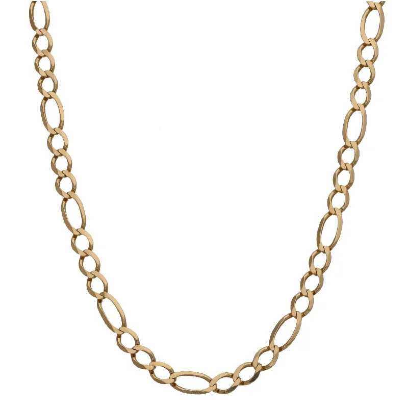 Women’s silver necklaces-9ct Gold Figaro Chain 20"