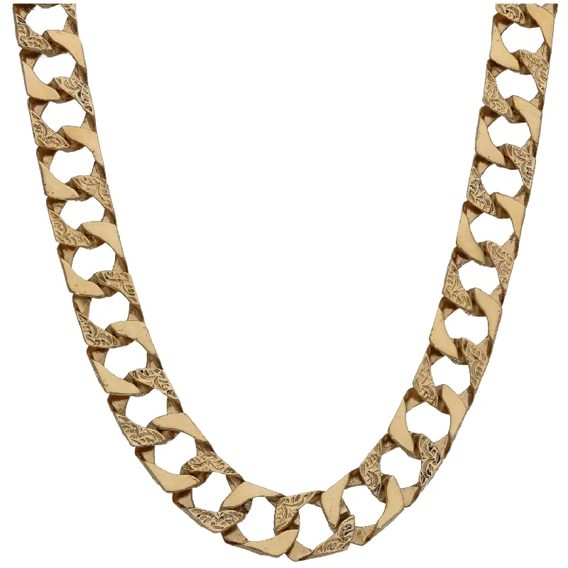 Women’s silver chain necklaces-9ct Gold Curb Chain 24"