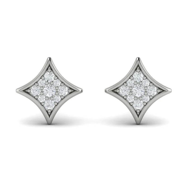 Women’s vintage earrings-Channel Set Diamond Vlora Star Stud Earrings