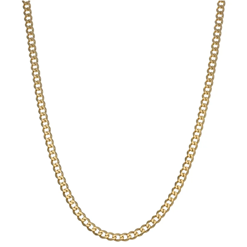 Women’s bridal necklaces-9ct Gold Curb Chain 19"