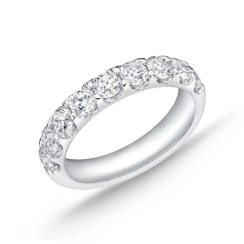 Women’s wedding engagement ring sets-Odessa 1.99-2.09Ct Diamond 9-Stone Band in Platinum, Size 6.5