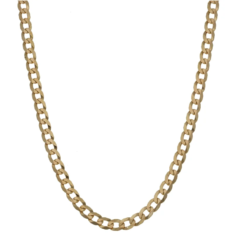 Women’s trendy charm necklaces-9ct Gold Curb Chain 20"