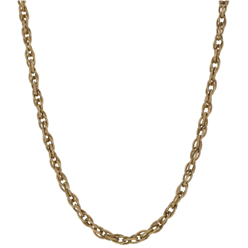 Women’s long drop necklaces-9ct Gold Belcher Chain 16"