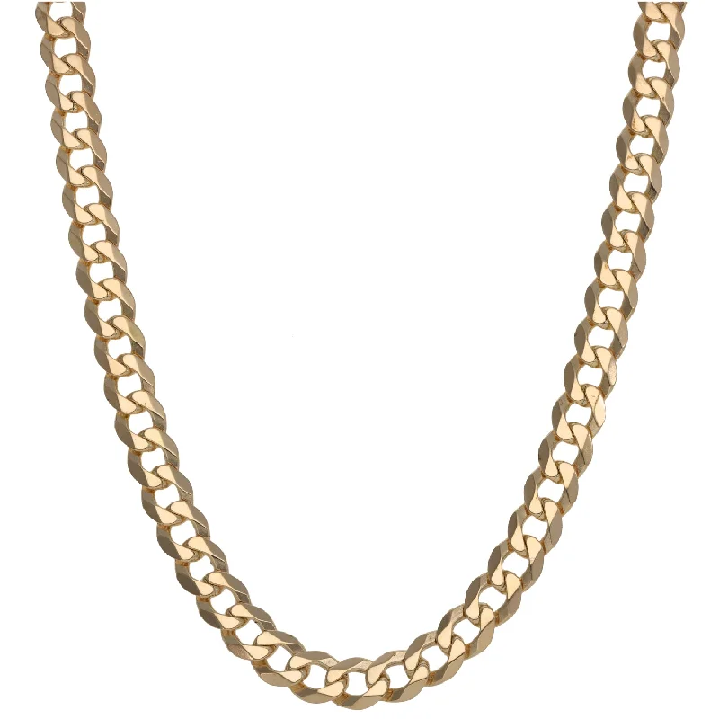 Women’s boho necklaces-9ct Gold Curb Chain 22"