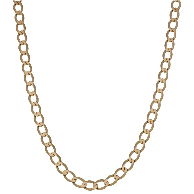 Women’s luxury necklaces-9ct Gold Curb Chain 24"