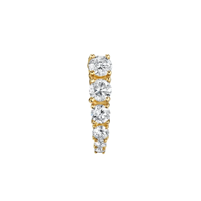 Women’s heart-shaped earrings-Comet Earring - White Diamond / 14k Yellow Gold