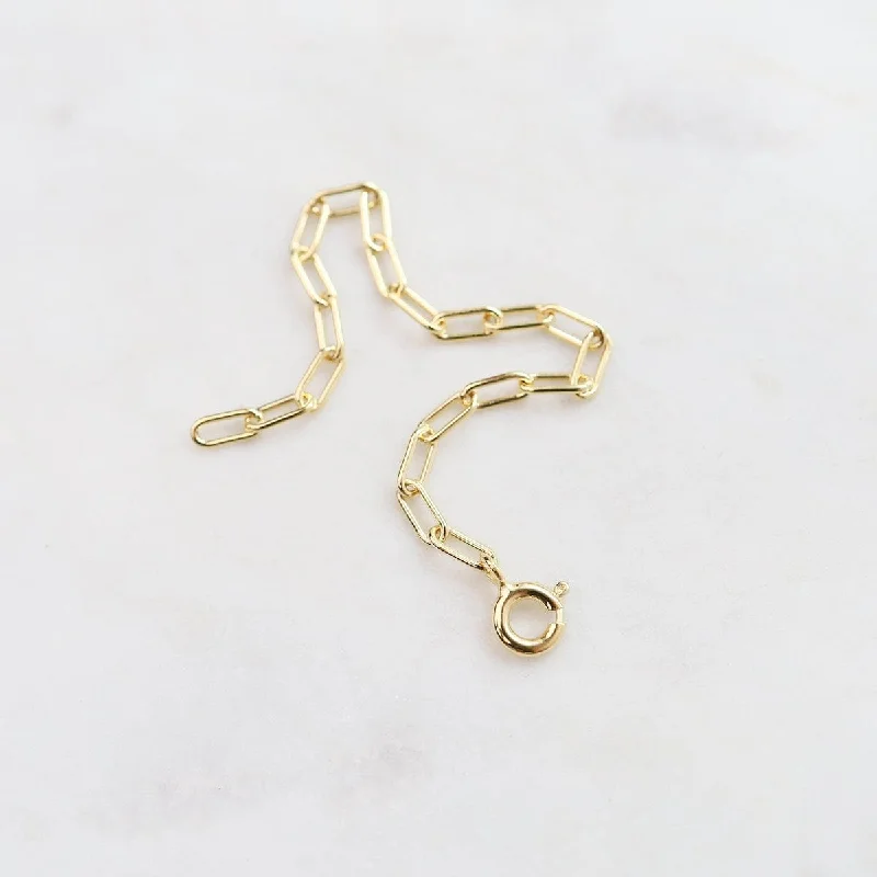 Women’s modern chain necklaces-Paperclip Chain Extender in Gold Vermeil