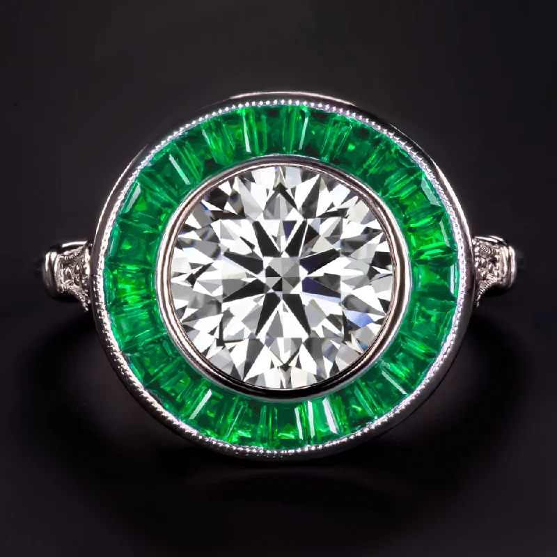 Women’s engagement rings for small hands-2.5ct LAB CREATED DIAMOND EMERALD ENGAGMENT RING ART DECO VINTAGE STYLE TARGET