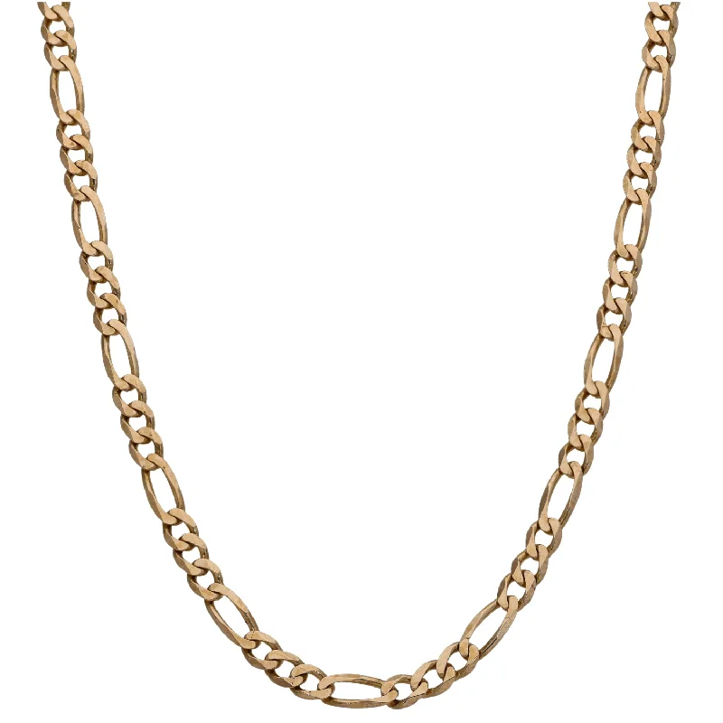 Women’s gold necklaces-9ct Gold Figaro Chain 28"