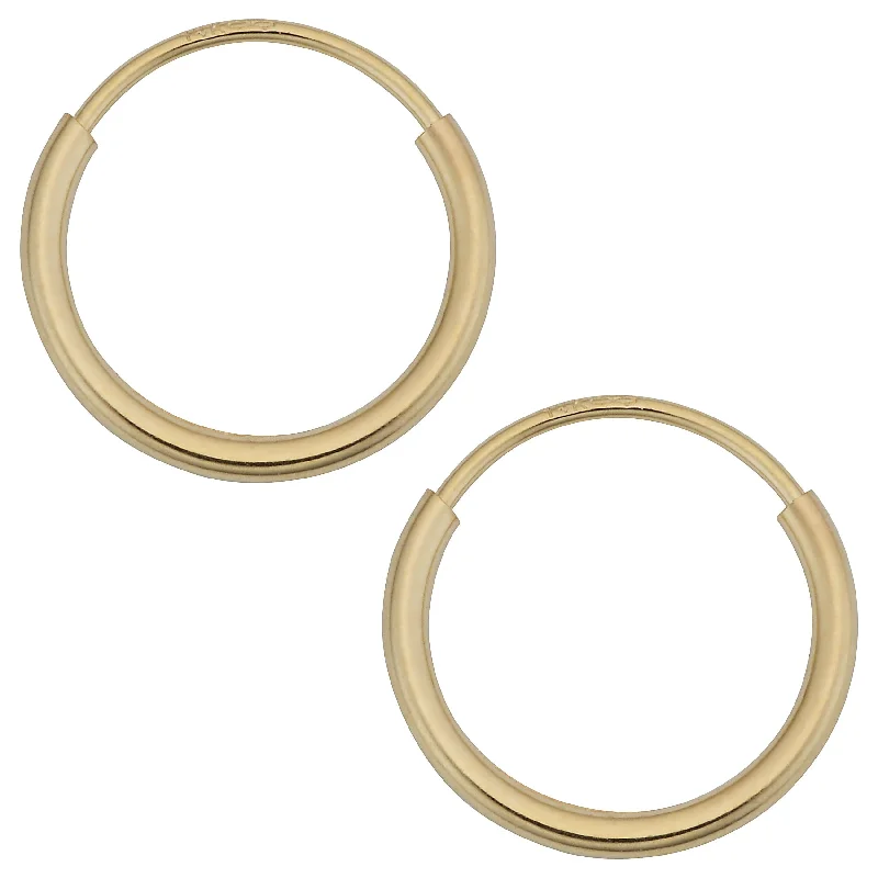 Women’s zirconia earrings-14k Yellow Gold Endless Hoop Earrings