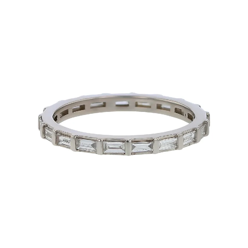 Women’s classic engagement rings-1.55ct Baguette Diamond Eternity Band in Platinum Size 9.75