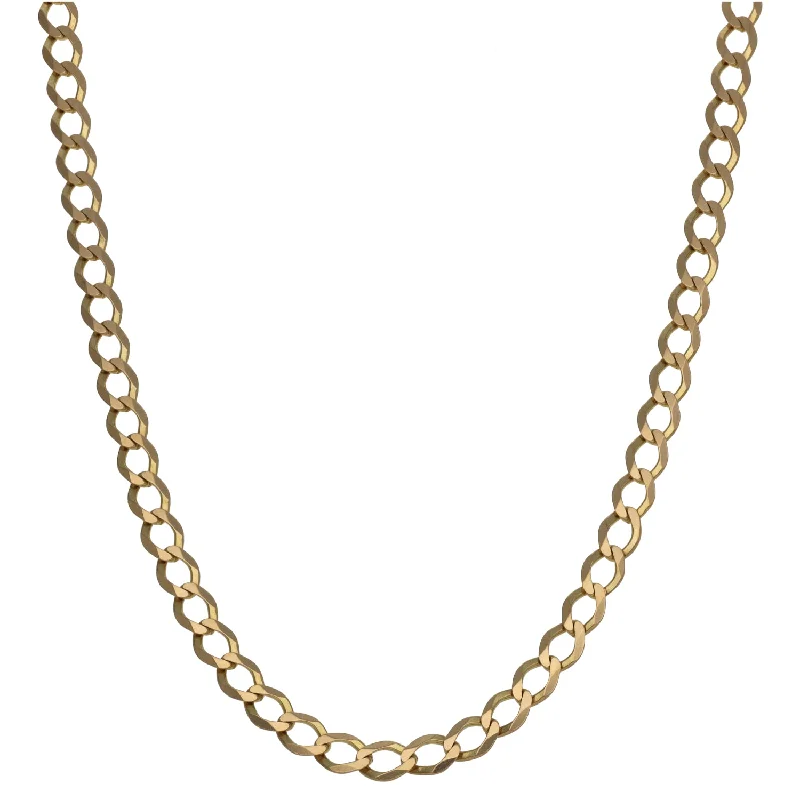 Women’s customized necklaces-9ct Gold Curb Chain 18"