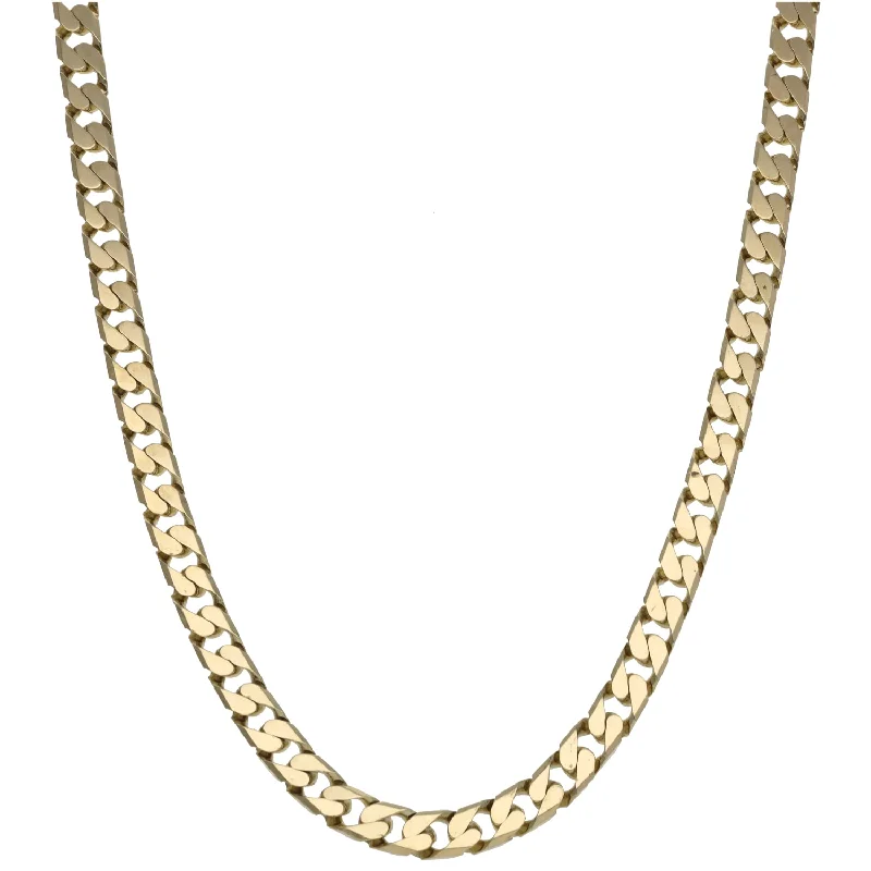 Women’s chunky necklaces-9ct Gold Curb Chain 20"