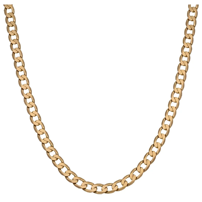 Women’s vintage statement necklaces-9ct Gold Curb Chain 18"