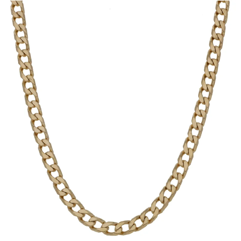 Women’s dainty chain necklaces-9ct Gold Curb Chain 20"