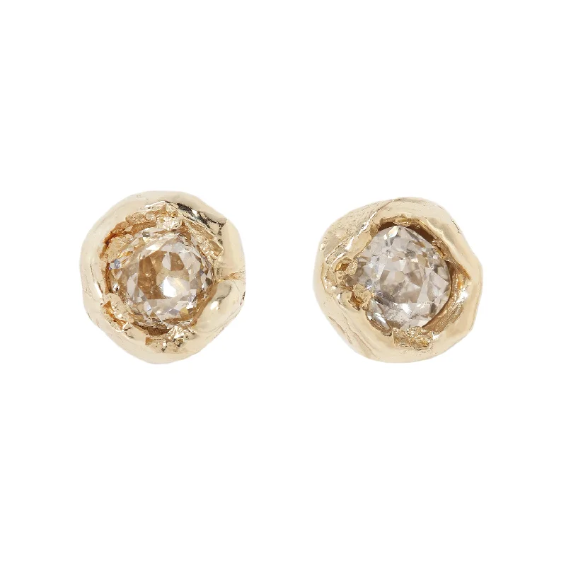 Women’s fashion stud earrings-IV Old Cut Diamond Studs