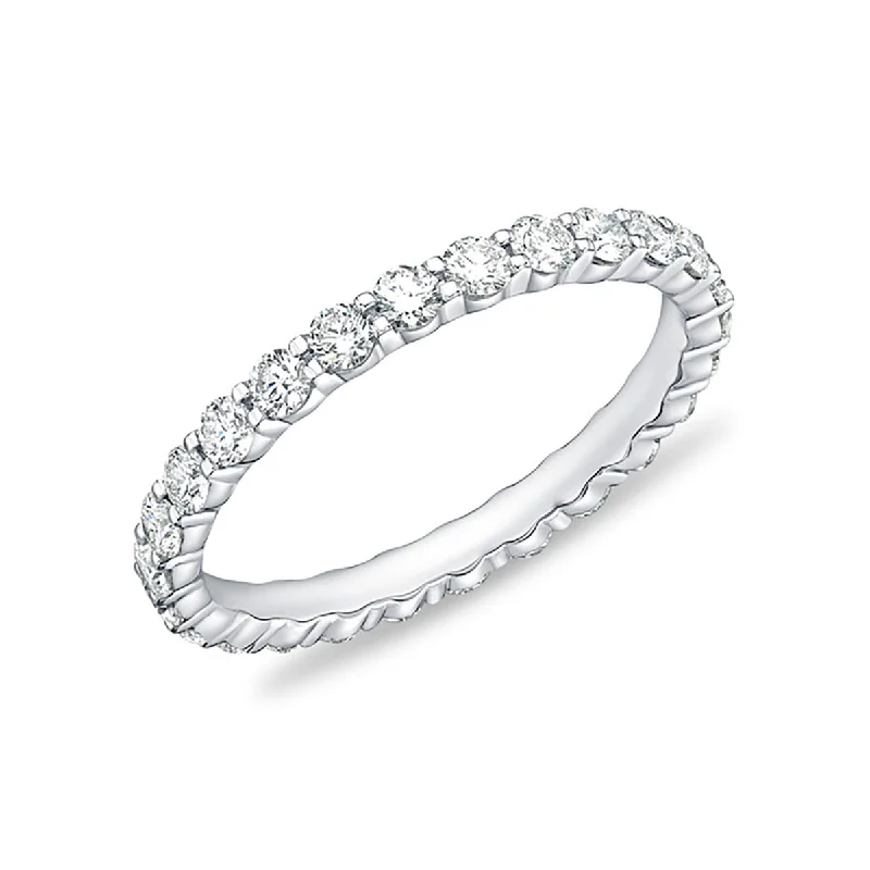 Women’s princess cut engagement rings-Petite Prong Diamond Eternity Band