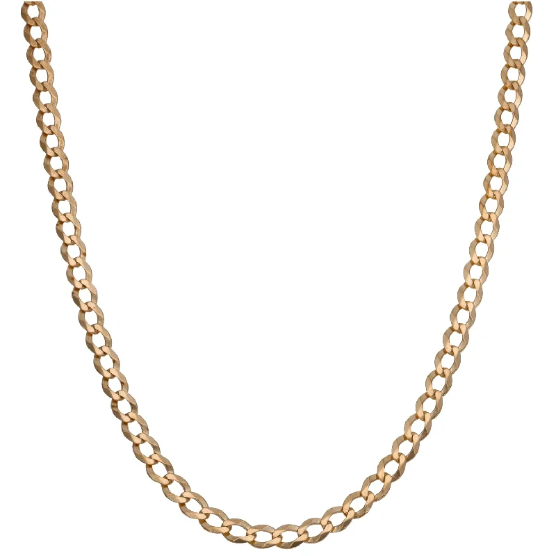 Women’s trendy charm necklaces-9ct Gold Curb Chain 18"