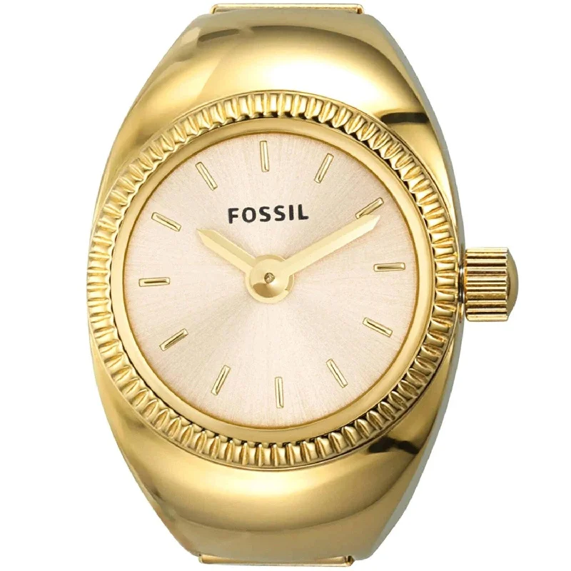 Women’s wedding rings-Fossil Women's Watch Ring Gold Dial Watch - ES5246 - 6 (36)