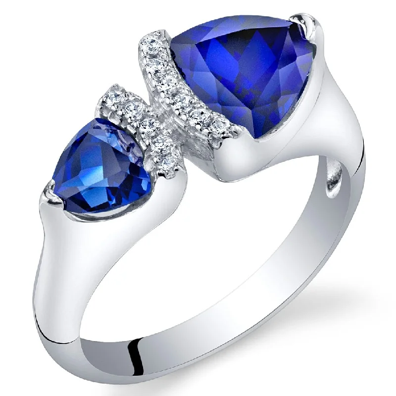 Women’s halo rings-Sterling Silver 2.25 ct Created Sapphire Birthstone Ring