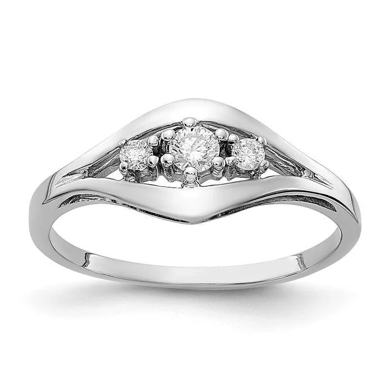 Women’s adjustable rings-14k White Gold Polished AA Diamond ring