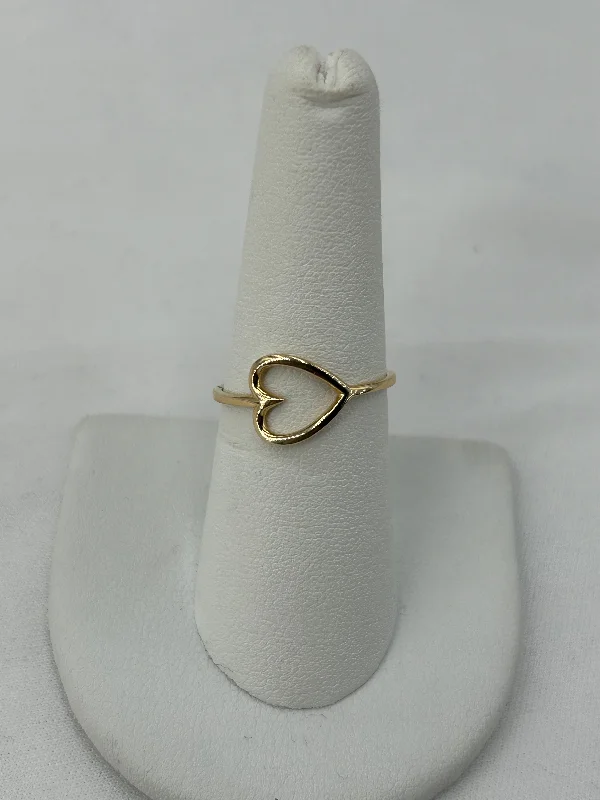 Women’s unique gold rings-14kt yg sideways heart ring size 7.5 1.1g