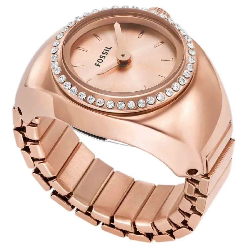 Women’s unique gold rings-Fossil Women's Watch Ring Rose gold Dial Watch - ES5320 - Rose gold - 6 (36)