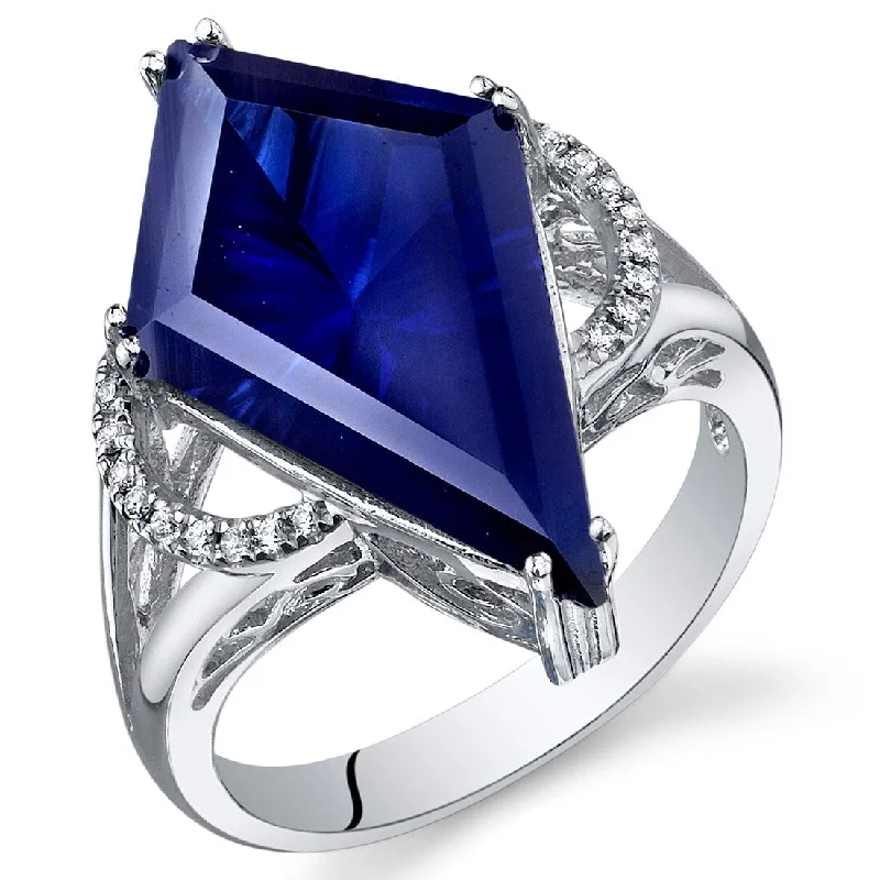 Women’s men’s style rings-Sterling Silver 8 ct Created Sapphire Birthstone Ring