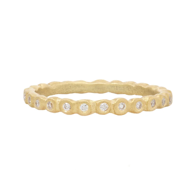 Women’s unique gold rings-Pebble eternity ring in white