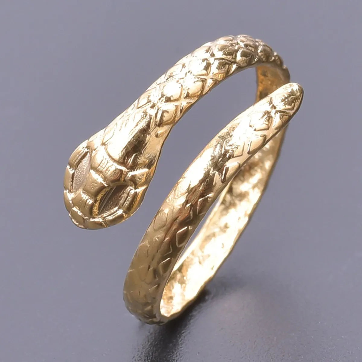 Women’s heirloom rings-Wholesale 1 Piece Retro Snake Stainless Steel Open Ring