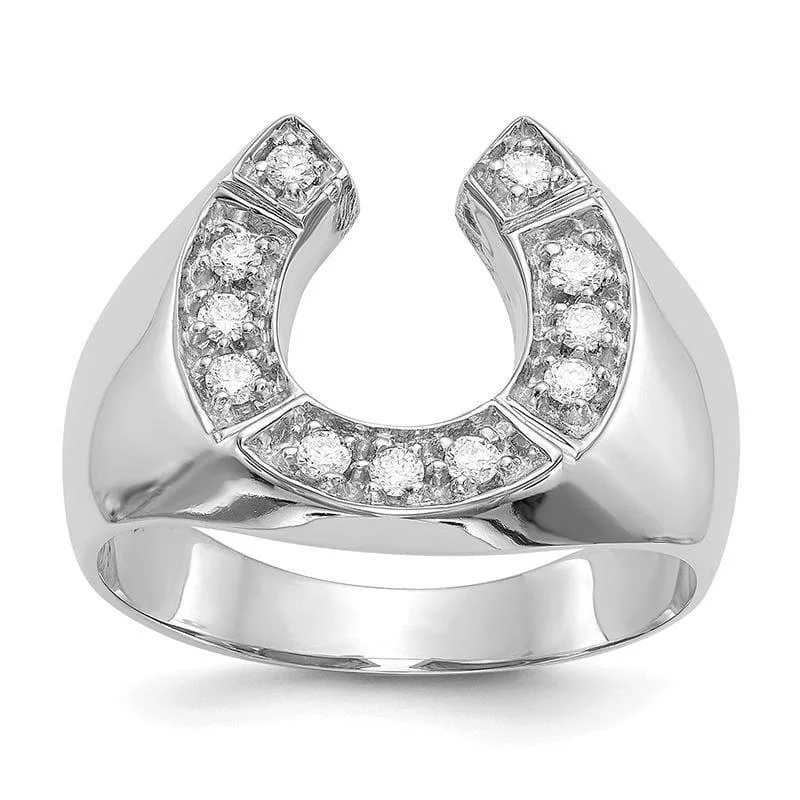 Women’s halo engagement rings-14k White Gold AA Diamond men's ring